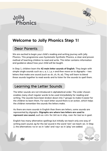 Step 1 Parent Letter Bw Uk