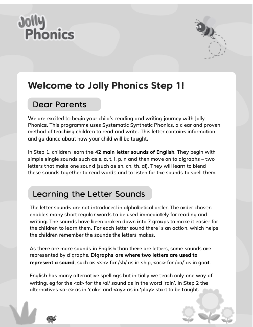 Step 1 Parent Letter  Bw