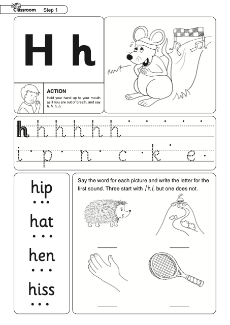 Worksheet /h/ Precursive - UK