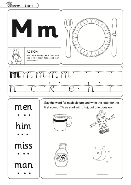 Worksheet /m/ Precursive - UK